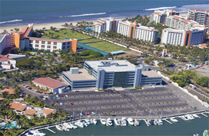 Picture taken from the air showing Puerto Vallarta's city